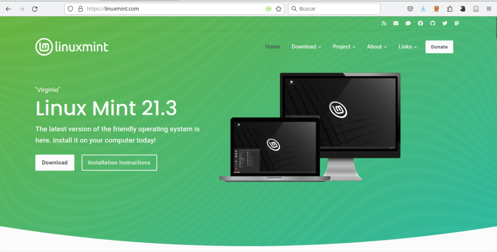 página de linux mint