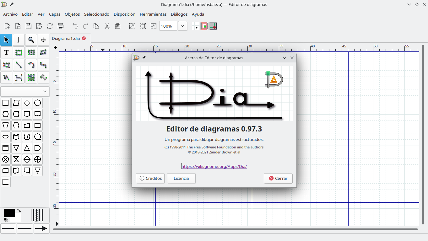 edición de diagramas con dia