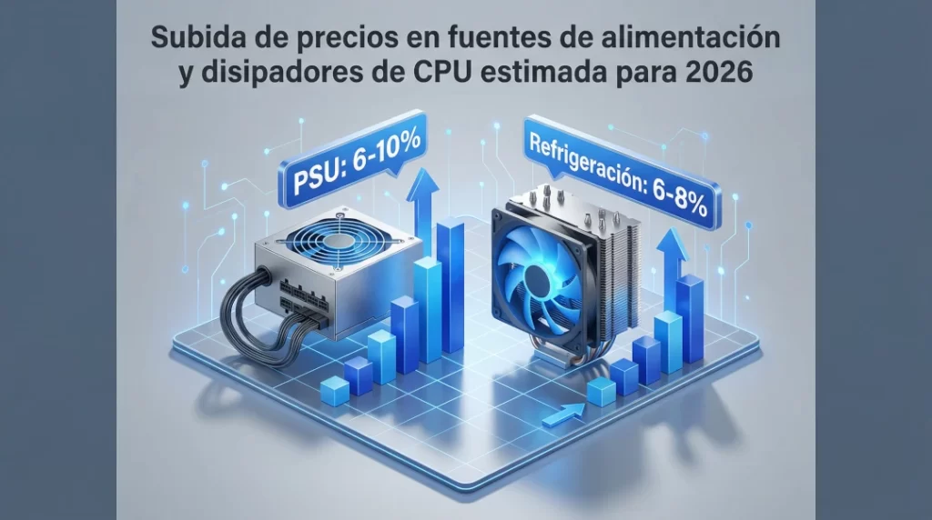 Subida de precios en fuentes de alimentación y disipadores