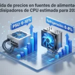 Subida de precios en fuentes de alimentación y disipadores