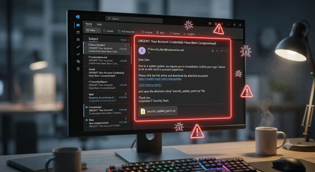 phishing con malware